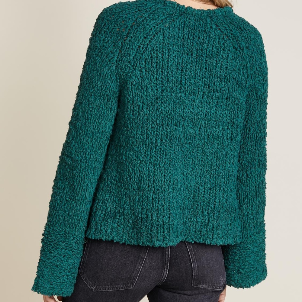 FREE PEOPLE GREEN SAND DUNE KNIT PULLOVER TOP - Picture 4 of 5